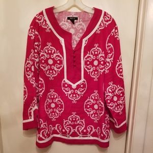 Ladies top, Style and Co. Size 18, Red and White